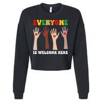 everyone is welcome here idaho teacher diversity unity  Cropped Pullover Crew
