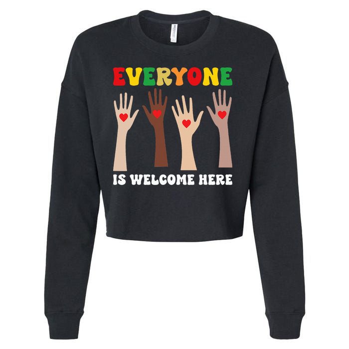 everyone is welcome here idaho teacher diversity unity  Cropped Pullover Crew