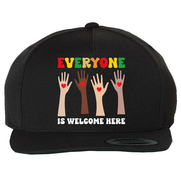 everyone is welcome here idaho teacher diversity unity  Wool Snapback Cap