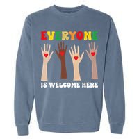 everyone is welcome here idaho teacher diversity unity  Garment-Dyed Sweatshirt