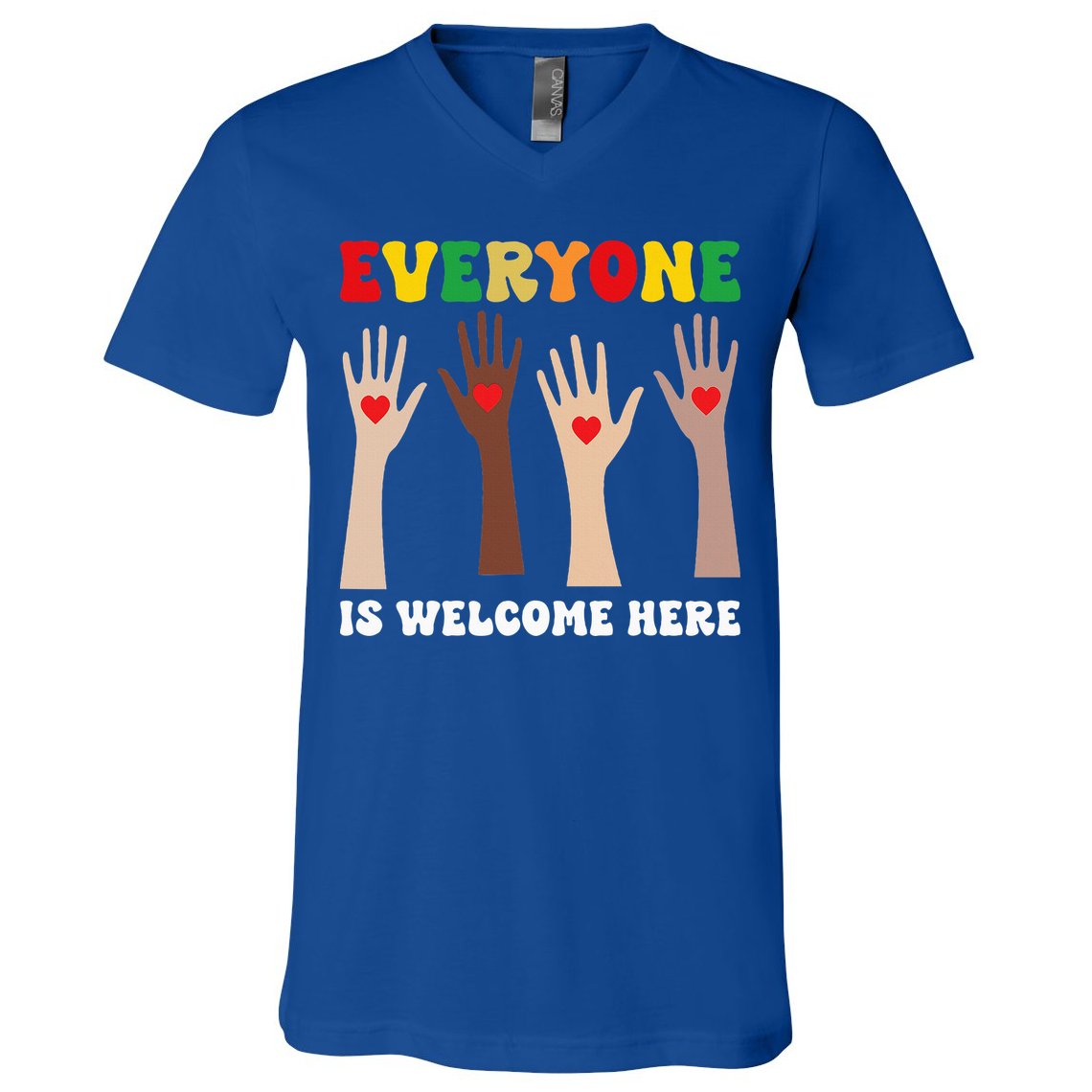 everyone is welcome here idaho teacher diversity unity  V-Neck T-Shirt