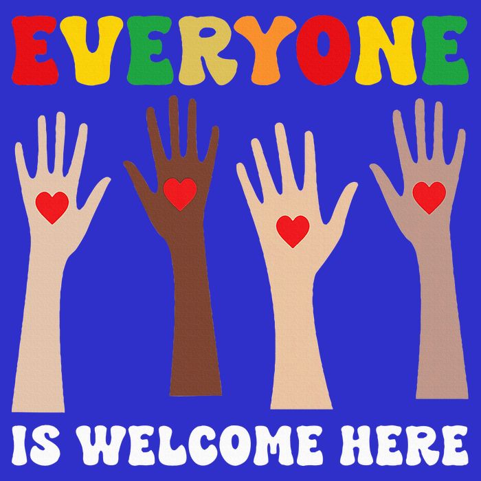 everyone is welcome here idaho teacher diversity unity  Tall Sweatshirt