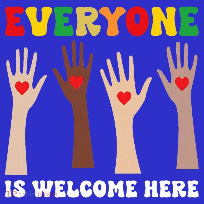 everyone is welcome here idaho teacher diversity unity  Women's V-Neck T-Shirt