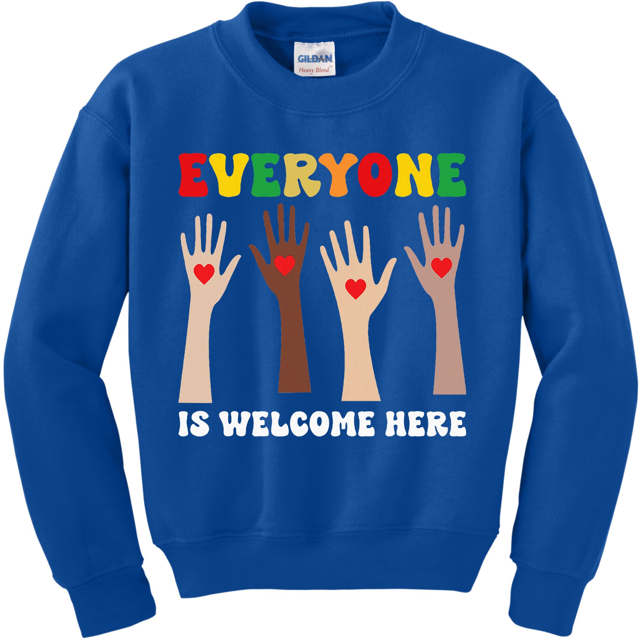 everyone is welcome here idaho teacher diversity unity  Kids Sweatshirt