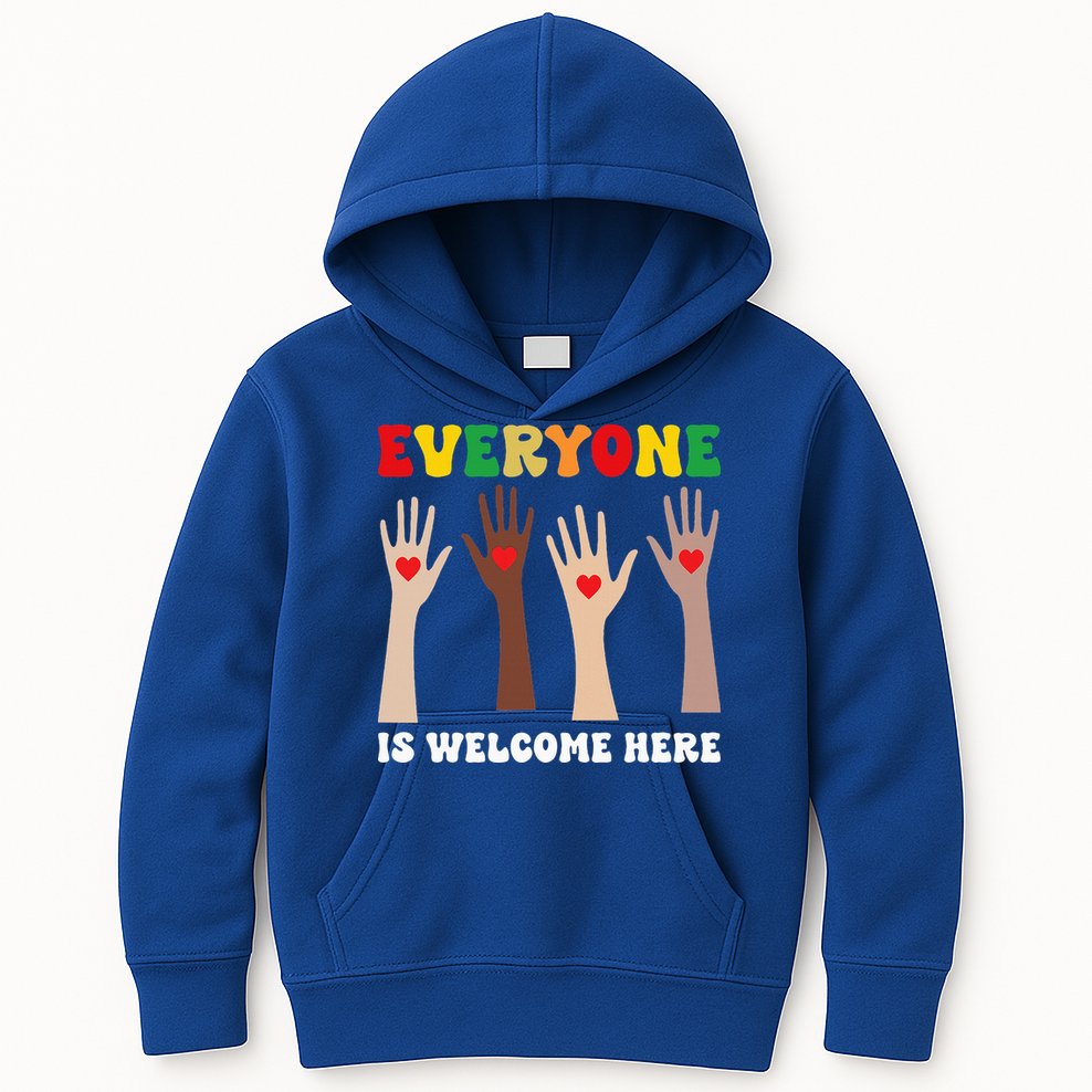 everyone is welcome here idaho teacher diversity unity  Kids Hoodie