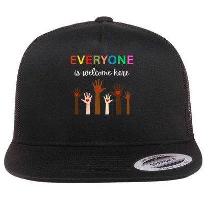 Everyone Is Welcome Here Idaho Teacher Flat Bill Trucker Hat