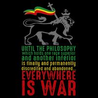 Everywhere Is War Haile Selassie Speech Judah Lion Reggae Tall T-Shirt