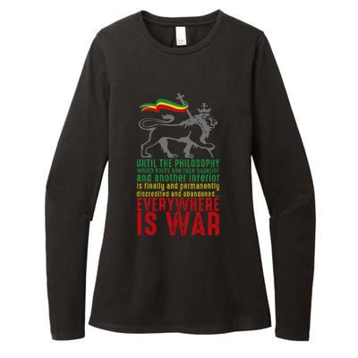 Everywhere Is War Haile Selassie Speech Judah Lion Reggae Womens CVC Long Sleeve Shirt