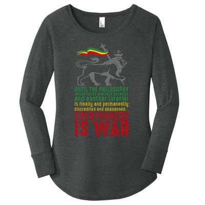 Everywhere Is War Haile Selassie Speech Judah Lion Reggae Women's Perfect Tri Tunic Long Sleeve Shirt