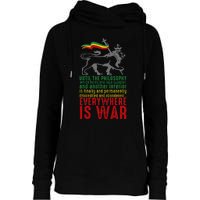 Everywhere Is War Haile Selassie Speech Judah Lion Reggae Womens Funnel Neck Pullover Hood