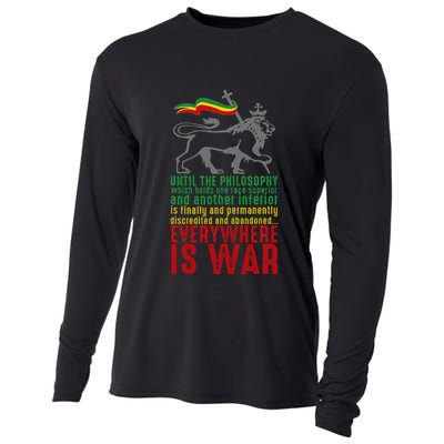 Everywhere Is War Haile Selassie Speech Judah Lion Reggae Cooling Performance Long Sleeve Crew