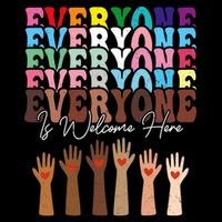 Everyone Is Welcome Here Retro Groovy Diversity Teachers Button