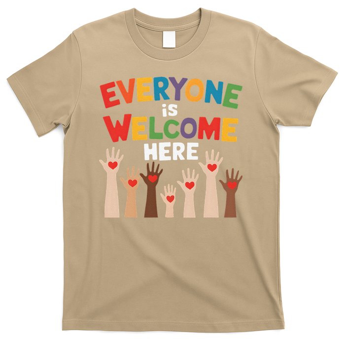 Everyone Is Welcome Here Diversity Inclusion Message T-Shirt