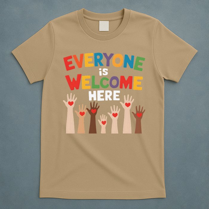 Everyone Is Welcome Here Diversity Inclusion Message T-Shirt