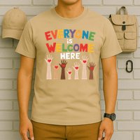 Everyone Is Welcome Here Diversity Inclusion Message T-Shirt