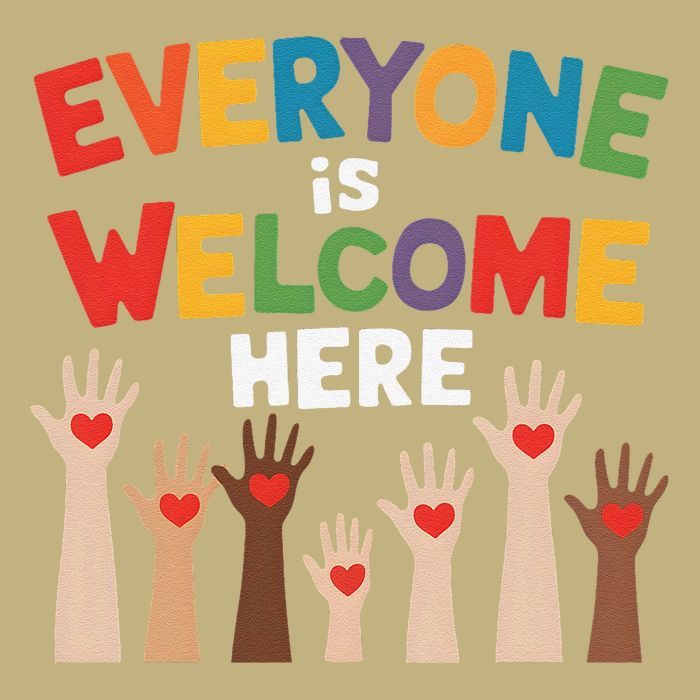 Everyone Is Welcome Here Diversity Inclusion Message T-Shirt