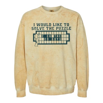 Eagles I Would Like To Solve The Puzzle Fuck The Cowboys Colorblast Crewneck Sweatshirt