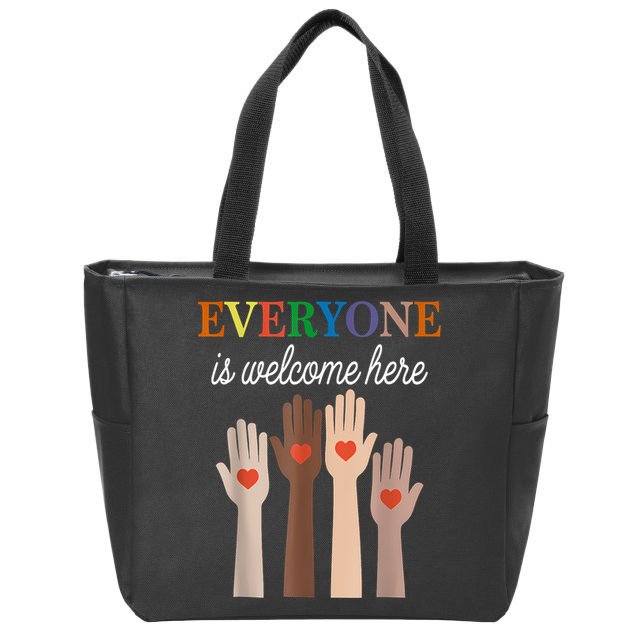 Everyone Is Welcome Here Idaho Zip Tote Bag