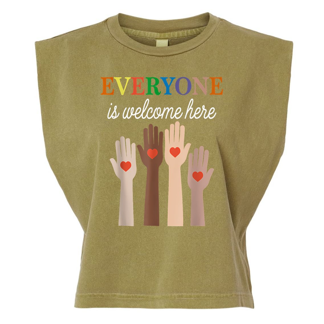 Everyone Is Welcome Here Idaho Garment-Dyed Women's Muscle Tee
