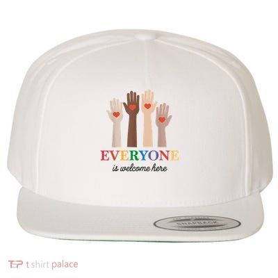 Everyone Is Welcome Here Idaho Teacher Support  Women Wool Snapback Cap
