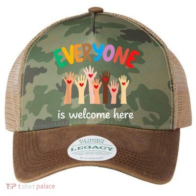Everyone Is Welcome Here Idaho Teacher Legacy Tie Dye Trucker Hat
