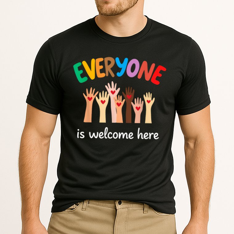 Everyone Is Welcome Here Idaho Teacher Cooling Performance Crew T-Shirt