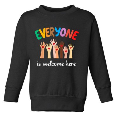Everyone Is Welcome Here Idaho Teacher Toddler Sweatshirt