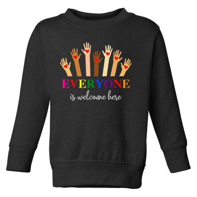 Everyone Is Welcome Here Idaho Teacher Inclusion Equality Toddler Sweatshirt