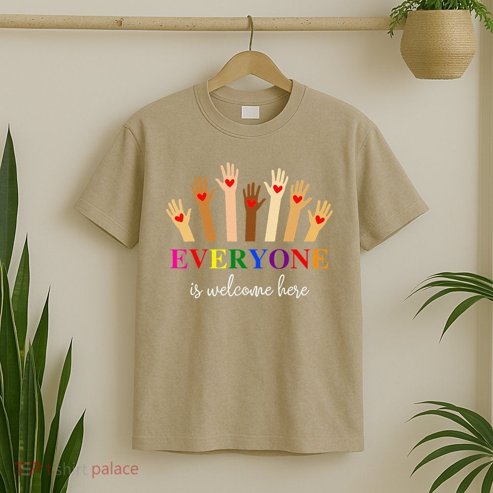 Everyone Is Welcome Here Idaho Teacher Inclusion Equality T-Shirt