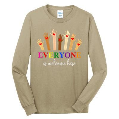 Everyone Is Welcome Here Idaho Teacher Inclusion Equality Tall Long Sleeve T-Shirt