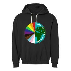 Everyone Is Welcome Here Lgbtq Ally Human Rights Earth Day Garment-Dyed Fleece Hoodie