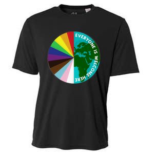 Everyone Is Welcome Here Lgbtq Ally Human Rights Earth Day Cooling Performance Crew T-Shirt