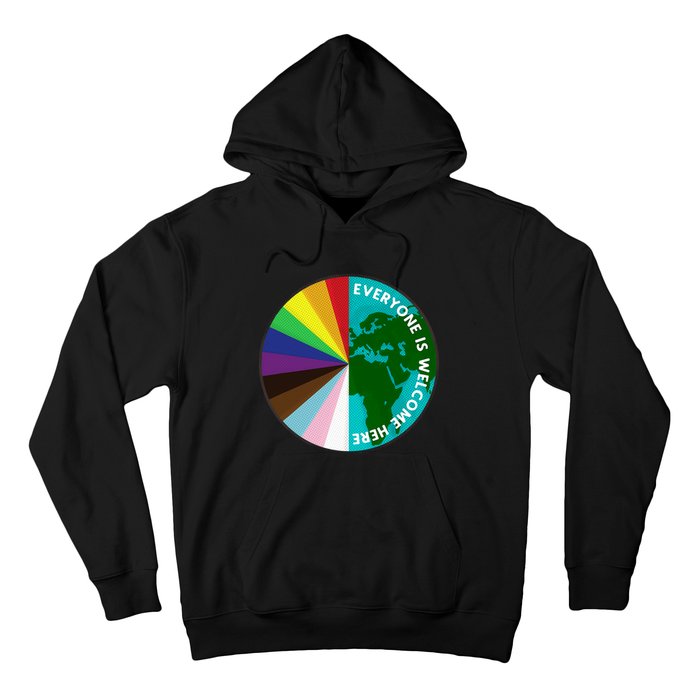 Everyone Is Welcome Here Lgbtq Ally Human Rights Earth Day Hoodie