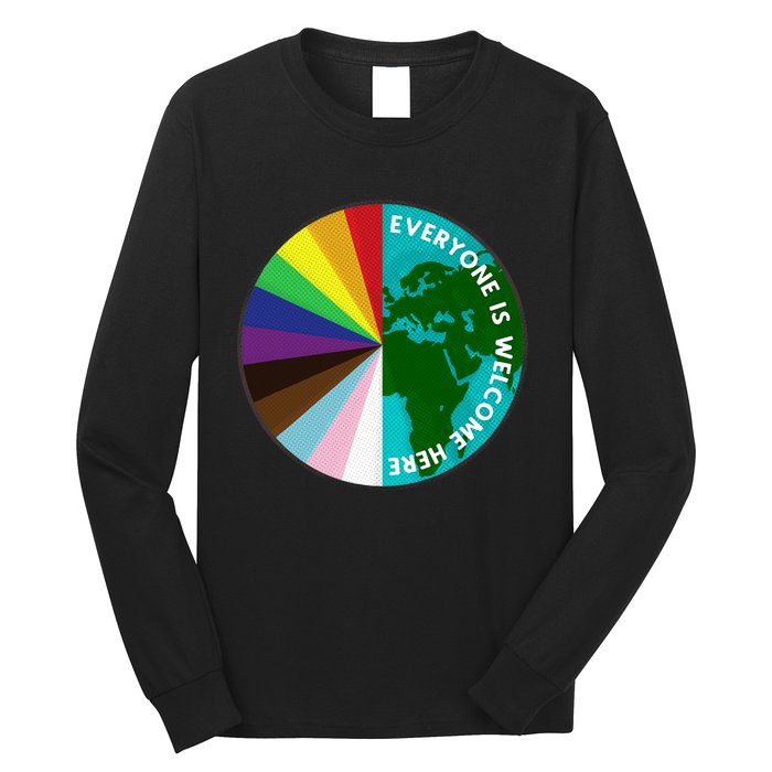 Everyone Is Welcome Here Lgbtq Ally Human Rights Earth Day Long Sleeve Shirt