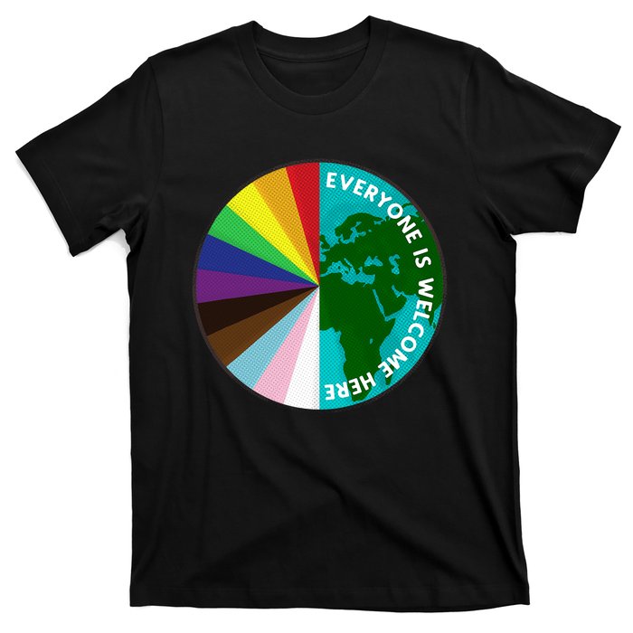 Everyone Is Welcome Here Lgbtq Ally Human Rights Earth Day T-Shirt