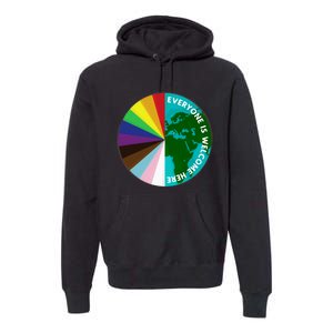 Everyone Is Welcome Here Lgbtq Ally Human Rights Earth Day Premium Hoodie