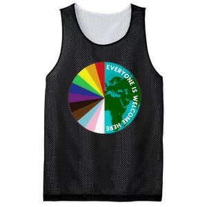 Everyone Is Welcome Here Lgbtq Ally Human Rights Earth Day Mesh Reversible Basketball Jersey Tank