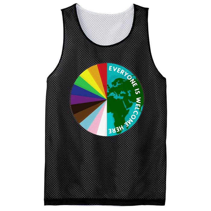 Everyone Is Welcome Here Lgbtq Ally Human Rights Earth Day Mesh Reversible Basketball Jersey Tank