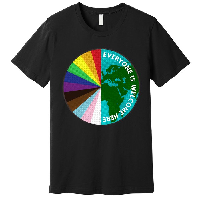 Everyone Is Welcome Here Lgbtq Ally Human Rights Earth Day Premium T-Shirt