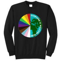 Everyone Is Welcome Here Lgbtq Ally Human Rights Earth Day Tall Sweatshirt