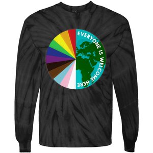 Everyone Is Welcome Here Lgbtq Ally Human Rights Earth Day Tie-Dye Long Sleeve Shirt