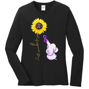 Elephant I Will Remember For You Sunflower Alzheimer Ladies Long Sleeve Shirt