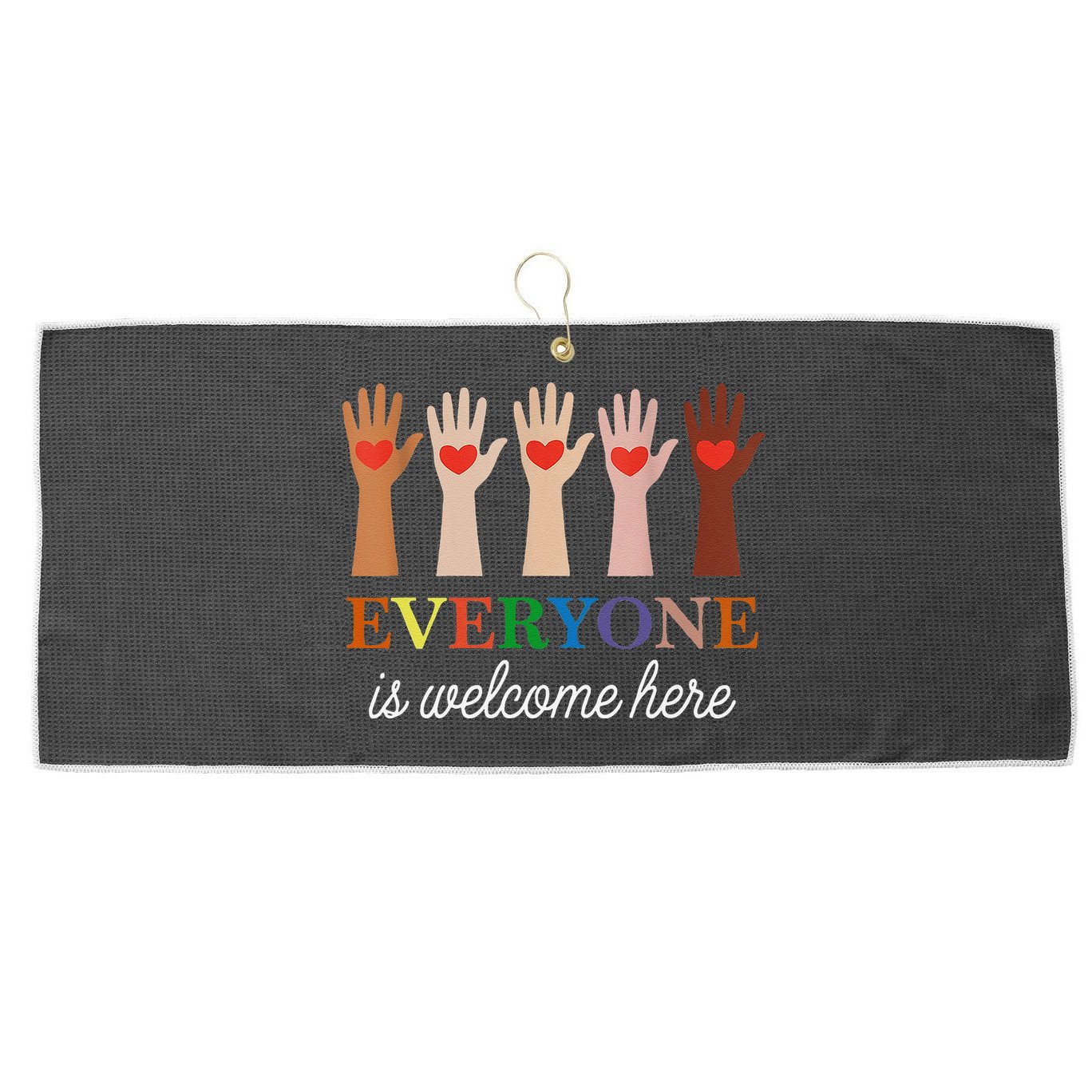Everyone Is Welcome Here Idaho Teacher Large Microfiber Waffle Golf Towel