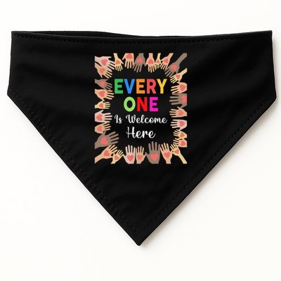 Everyone Is Welcome Here Hand Idaho Teacher USA-Made Doggie Bandana