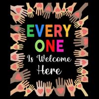 Everyone Is Welcome Here Hand Idaho Teacher V-Neck T-Shirt
