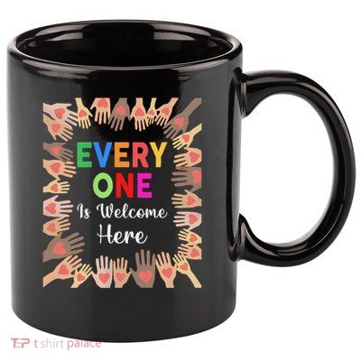 Everyone Is Welcome Here Hand Idaho Teacher 11oz C Handle Ceramic Mug