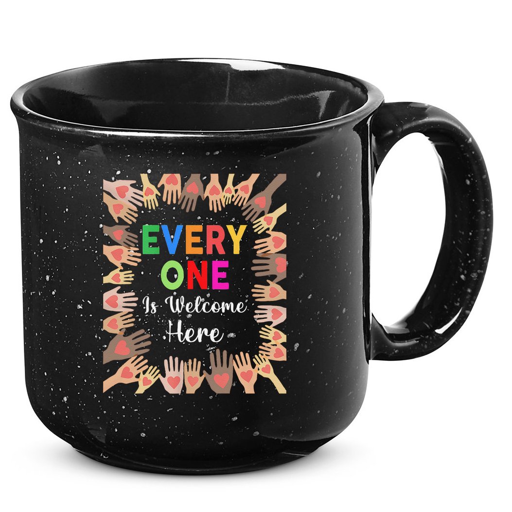 Everyone Is Welcome Here Hand Idaho Teacher 15oz Campfire Ceramic Mug