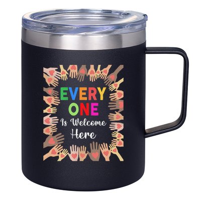 Everyone Is Welcome Here Hand Idaho Teacher 12oz Stainless Steel Coffee Mug