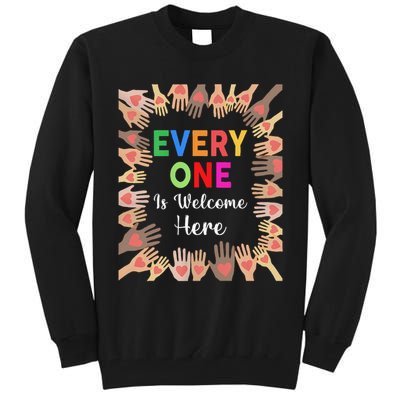 Everyone Is Welcome Here Hand Idaho Teacher Tall Sweatshirt