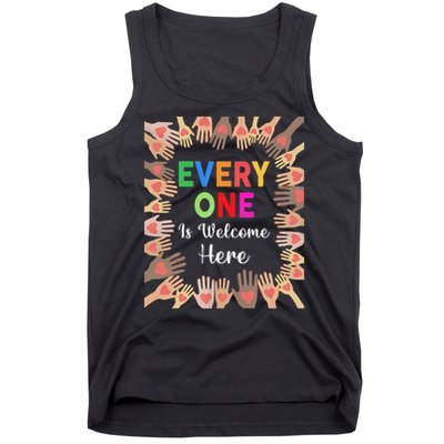 Everyone Is Welcome Here Hand Idaho Teacher Tank Top